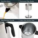 Primula Stovetop Coffee Percolator, Premium Stainless Steel Coffee Maker with Reusable Filter Basket, Non-Drip Spout, Glass Knob Brew Indicator and Heat Resistant Handle, Dishwasher Safe, 8 Cup