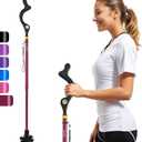 Walking Cane Foldable for Men & Women Seniors for Balance,Self Standing Folding Cane,Height Adjustable Anti-Slip Lightweight Alloy Walking Stick Collapsable for Travel Mobility Aid