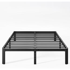 KERAMIK 12 Inch High King Size Bed Frame Metal, Platform King Bed Frame No Box Spring Needed with Round Edge, Easy Assembly, Heavy Duty, Black