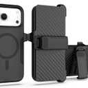 Designed for iPhone 17 Pro Max Case,Magnetic,Double Protection,Tough Durable,Compatible with MagSafe,Detachable Back Clip,Dustproof,No Fading,No Yellowing,Non-Slip,for Men Women, Black Black