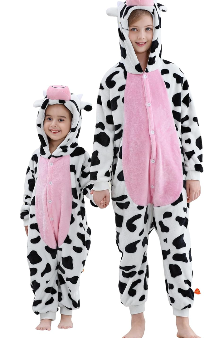 Unisex Kids Animal Costume Soft Flannel Halloween Christmas Cosplay Pajama Jumpsuit for 130