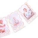Pink 1 To 12 Months Photo Banner - Girls Sweet One Birthday Decorations,Scallop Shaped Monthly Photo Banner,Newborn First Year Milestone Photo Display,Little Princess 1st Birthday Hanging Banner