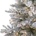 Nearly Natural 6ft. Flocked West Virginia Spruce Artificial Christmas Tree with 300 Clear Lights and 850 Bendable Branches