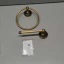 2 Pieces Set Antique Brass Toilet Paper Holder Retro Brass Hand Towel Ring Tissue Roll Paper Hanger Bathroom Hardware Wall Mounted Vintage Bathroom Accessories (Round)