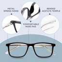JO Progressive Multifocus Reading Glasses 2 Pack Reader with Metal Core Wire Acetate Frame for Near Workspace (Black/Grey, 3, x)