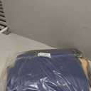 190L (50 Gal) Large Fashion Laundry Basket with Wheels, Leather Patchwork Rolling Hamper Carts, Sturdy Metal Frame, Removable Washable Bag, Tall Clothes Sorter for Bedroom, Laundry Room - Navy Blue