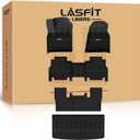 LASFIT Floor Mats & Trunk Mat for Jeep Grand Wagoneer 2022-2025 7 Seats Only (NOT Fit for L or 8 Seats) All Weather TPE Custom Fit Floor Liners Cargo Mat Black