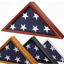 Glass Front Flag Display Case for Burial Flag - Wall Mounted 9.5 X 5 Feet Flag Box for American Veteran Flag and Folded Flag Display - Ideal for Honoring Military Service (Black)