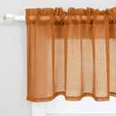 KOUFALL Kitchen Valances for Windows,Linen Sheer Farmhouse Valances for Living Room, Terracotta (52"W x 18"L (Pack of 1))