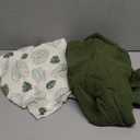 Blissful Diary Muslin Mini Crib Sheets, Pack And Play Mattress Sheets Fitted For Pack N Play, Soft Cotton for Boys Girls, 2 Pack (Monstera&Dark Green)