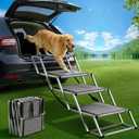 Dog Stairs for Large Dogs, '' Foldable Dog Ramp for Car, SUV & Truck, Non-Slip DogSteps for High Beds, 4-Step Aluminum Frame, Supports up to 250 lbs