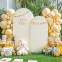 Beige Arch Cover 2 Set-7.2FT, 6FT Beige Arch Backdrop Cover Spandex Wedding Arch Stand Covers for Bridal Shower Wedding Birthday Party Baby Shower Ceremony Banquet Photo Background Decorations