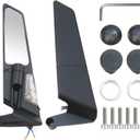 Motorcycle Rear View Mirrors, Adjustable 360° Rotating Stealth Wind Wing Side Mirrors Compatible with Kawasaki Z400 Z650 Z900 Z1000 Duke 125 200 250 (White Mirror with Light)