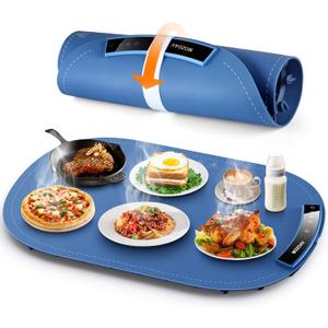 Electric Warming Tray - Silicone Warming Mat for Food, Full Surface Heating with Adjustable Temperature Keep Food Warmers for Parties Buffet, Stocking Stuffer for Women Men Mom