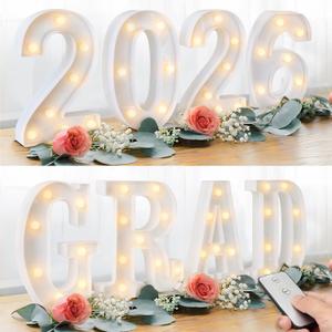 Graduation Decorations 2026 Deals8 LED Long Marquee Light Up Letters 'Grad 2026'  Graduation Party Decor for Kindergarten Preschool High School College Graduation