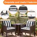 22X24-2set,Outdoor Chair Cushions, 30D High-Density Foam Patio Chair Cushions, Water-Resistant UV 2000H Color Fastness Outdoor Seat Cushions for Patio Furniture Sofa,Black White Stripe