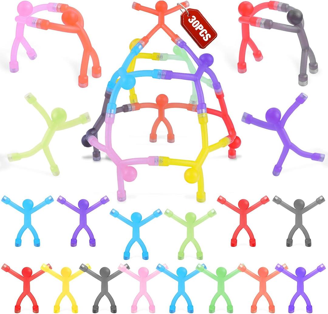 30Pcs Magnet Men Magnetic People Humanoid Fidget Toys, Magnets Toys for Kids, Funny Fridge Magnets, Gift & Prizes for Kids, Refrigerator Magnet for Office, Whiteboard, Locker, Door (Colorful)