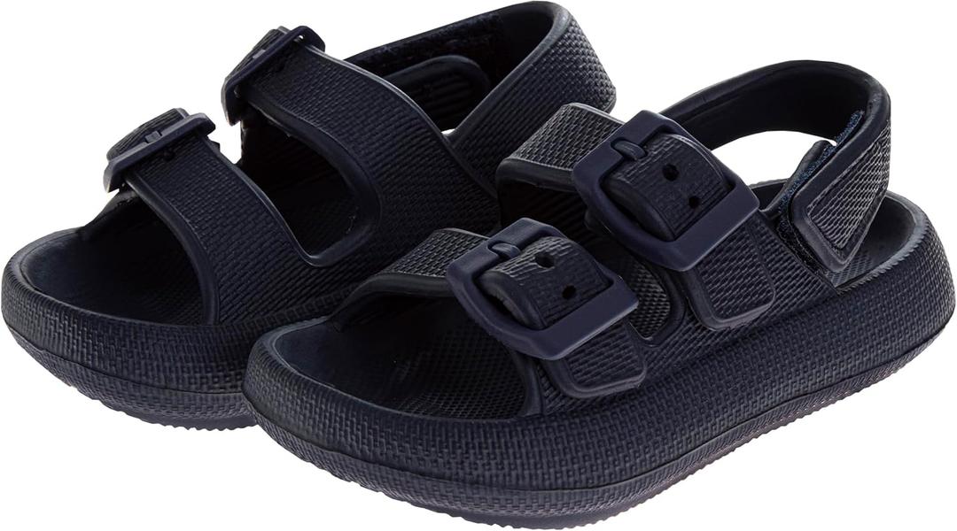 Josmo Kids Jelly Sandals Open Toe Strap Summer Pool Beach Shoes for Boys and Girls (Size 5-10 Toddler) (Navy)