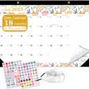 Lateefah Desk Calendar 2025-2026, Runs July 2025 to December 2026, 2025 Desk Pad Calendar with to-do List, 18 Monthly 17" x 12" Desk Calendar for School, Home or Office