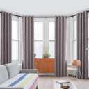 TONIAL Bay Window Curtain Rods, 32 to 86 Inch Center Rod for window, 20 to 82 Inch Side Rods for windows 3/4 Inch Decorative Drapery Rods with Small Cap Finial, Bronze