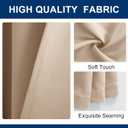 Hiasan Privacy Room Divider Patio Sliding Door Curtain Extra Wide Blackout Thermal Insulated Curtains with Back Tab & Rod Pocket for Bedroom Partition Living Room (120 x 84 Inches, Beige)