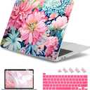 May Chen Case for MacBook Pro 13 inch M2 2023,2022,2021,2020 A2338 M1 A2251 A2289, Plastic Hard Shell Case for MacBook Pro 13" with Touch Bar Fits Touch ID, Flowers Painting