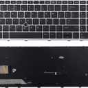 Replacement Keyboard Compatible with HP EliteBook 755 G5 850 G5 855 G5 750 G6 850 G6.Zbook 15u G5 Zbook 15u G6 (Not for Zbook 15 G5) with Pointer Silver Frame (No Backlight)