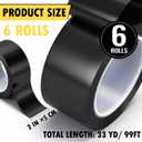 Pangda 2 Rolls 2" x 33 Yards Black Floor Marking Tape and Dance Splicing Tape Warning Safety Durable Non-Abrasive for Social Distancing, Gyms Athletics Restaurant Equipment and More
