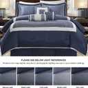 Madison Park Cozy Comforter Set-Deluxe Hotel Collection, All Season Down Alternative Luxury Bedding with Matching Shams, Decorative Pillows, King(104"x92"), Genevieve, Navy 7 Piece