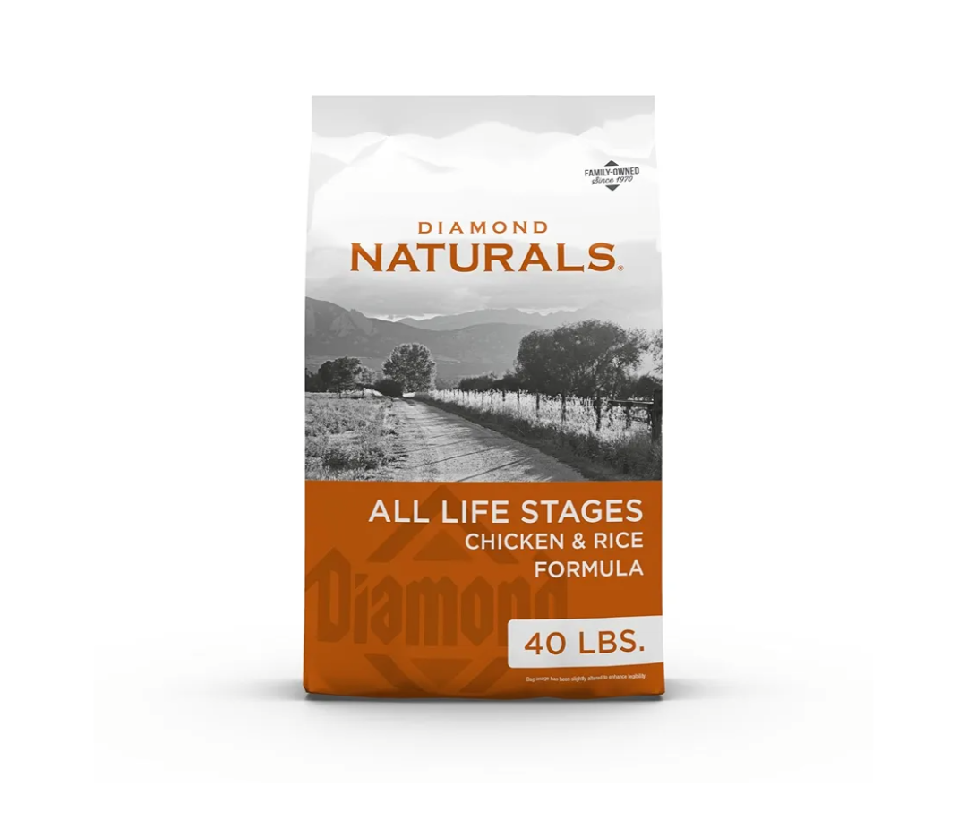 Diamond Naturals All Life Stages Chicken and Rice Formula Dry Dog Food Protein from Real Chicken, and Probiotics 40 Pound (Pack of 1) Best By July 20, 2026