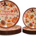 Friendsgiving Party Decorations,Friendsgiving Decorations Plates and Cups Napkins, Thanksgiving Party Decorations, Happy Friendsgiving Party Banner Decorations (happy friendsgiving Plates Cups)
