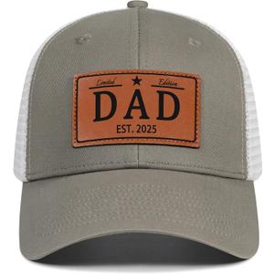 New Dad Gifts Fathers Day Hats First Time for Men,2026 DAD Cap (One Size, 2025/Grey/White)