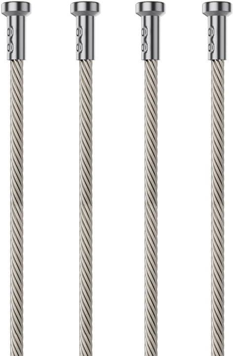 Four T-end Stainless Steel/Nylon Cables for Picture Hanging Systems (Stainless Steel, 78in)