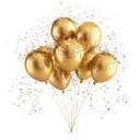 Decorations Ballons Gold And Black Stickers