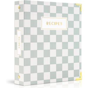 Aesthetic Recipe Binder with Waterproof Cover - The Perfect Recipe Book with Plastic Sleeves to Write in Your Own Recipes - Quality Blank Cookbook Binder, Cards incl. (Sage)