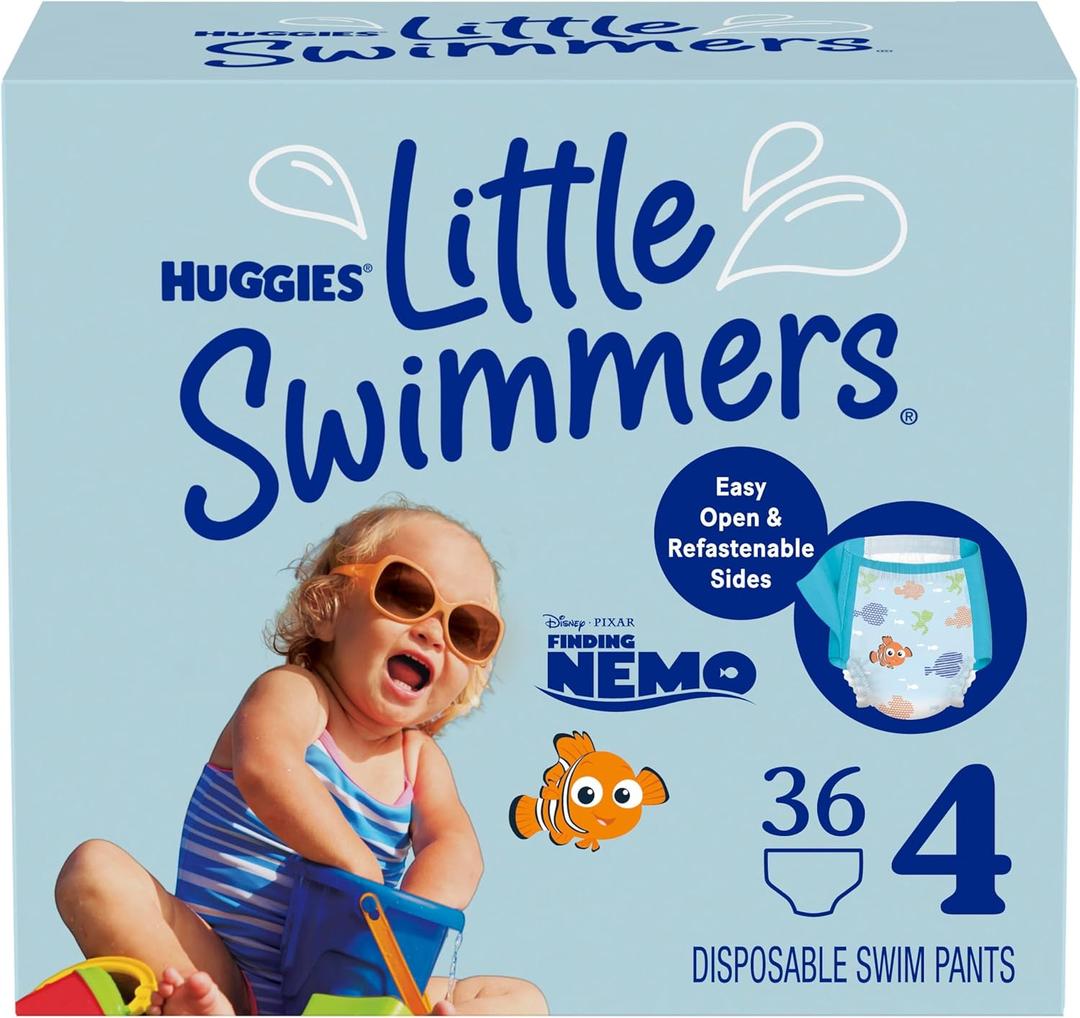 Huggies Little Swimmers Disposable Swim Diapers, Size 4 (24-34 lbs), 36 Ct (2 packs of 18), Packaging May Vary Huggies Little Swimmers Disposable Swim Diapers, Size 4 (24-34 lbs), 36 Ct (2 packs of 18), Packaging May Vary