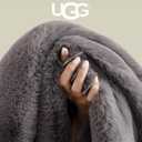 UGG Euphoria Faux Fur Throw Blanket, Oversized Soft Throw for Bed or Couch, Luxury Bedroom Decor, Plush Blankets, Machine Washable, 50-inch x 70-inch, Charcoal Grey