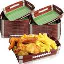 36 PCS Football Paper Food Trays Disposable, Sports Game Snack Nacho Taco Hot Dog Serving Food Boats Trays for Football Tailgate Birthday Party Supplies Decorations