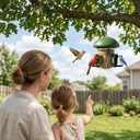 LONA Bird Feeders for Outdoors Hanging 3 Separate Compartments, 3 Feeding Ports, Weatherproof Dome & 3 Ways to Hang, Large Capacity for Cardinals/Finches (Green