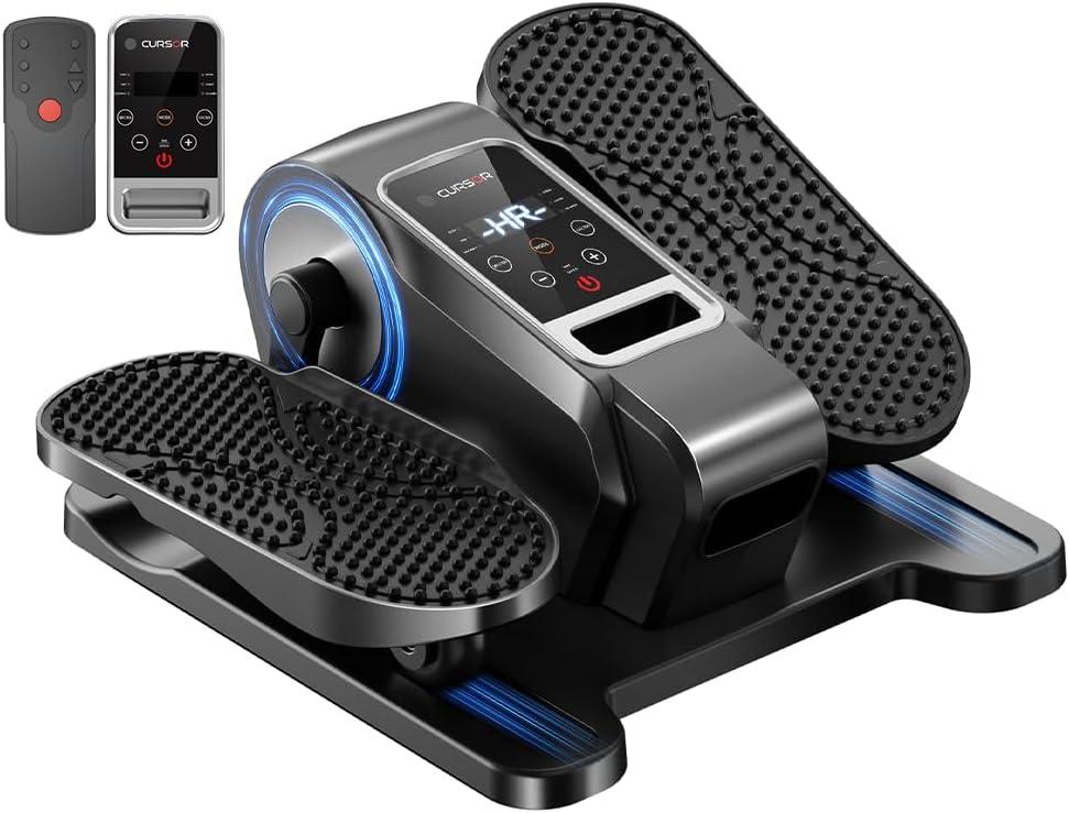 Under Desk Elliptical Machine, Electric Seated Pedal Exerciser, Quiet Leg Exerciser While Sitting for Seniors, Mini Portable Leg Exercise Machine with Remote, Adjustable 12-Speeds, Manual & Auto Mode