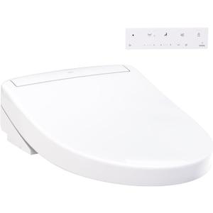 TOTO® WASHLET® S5 Electronic Bidet Toilet Seat with Instantaneous Water Heating, PREMIST and EWATER+ Wand Cleaning, Elongated, Cotton White - SW3446#01