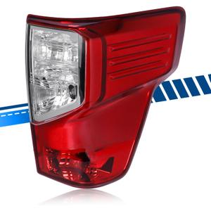 Tail Light Assembly Compatible with Nissan Titan 2017-2023 / Titan XD 2016-2023, Halogen Type Rear Lamp with Bulbs Replacement for 26550-EZ23D NI2801213, Red+Clear Lens, Right Passenger Side
