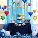 24 Pcs Gold Round Power Rings Paper Diamond Gems Set 12pcs 4" 6" 8" Gold Glitter Rings 12pcs Colorful Power Gems Hedgehog Party Favor for Birthday Movie Cartoon Themed Party Supplies