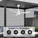 WINGBO 48" Wet Rated Ceiling Fans with Lights, Outdoor/Indoor, White