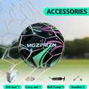 Youth Soccer Ball Size 3/4/5, Kids Outdoor Play Game Training Practice Soccer Ball for Teen Boy Girl Indoor Outdoor with 1 Pump 1 Net Bag and 1 Gift Box (Black)