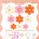 Pink and Orange Party Decorations Pink Paper Flowers Decorations for Wall 9pcs with 9 Gold Glitter Floral Centers Paper Fans Floral Backdrop Flower Wall Decor for Birthday Classroom Baby Shower, Guide