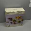 COOK WITH COLOR 12 Pc Glass Mixing Bowl Set with Lids  Borosilicate Glass Nesting Bowls for Cooking, Baking and Meal Prep, Fluted with Gold Rim