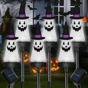 6 Pack Ghost Halloween Solar Decorations Outdoor Pathway Lights, Waterproof Solar Halloween Lights with 2 Modes, Garden Stake Lights for Path Yard Lawn Walkway Party Decor (Cool White) 6 Pack Ghost Halloween Solar Decorations Outdoor Pathway Lights, Waterproof Solar Halloween Lights with 2 Modes, Garden Stake Lights for Path Yard Lawn Walkway Party Decor (Cool White)