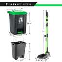 MXF Pooper Scooper Set - 28" Dog Pooper Scooper & Long Handle Stainless Metal Tray&Rake, 15 Litre Step Dog Poop Trash Can w/Removable Inner Bucket, 20 Waste Bags for Outdoors