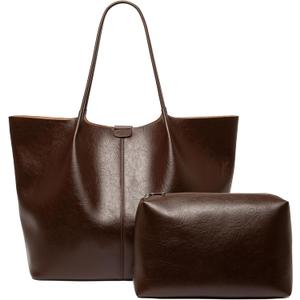 Tote Bag For Women Large Capacity Soft Leather Purse With Interior Pouch Multi-Use For Daily Commute Work Travel